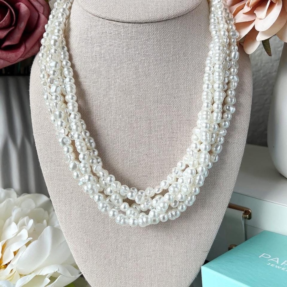 Park Lane Chantily Elegant White Pearl Necklace
